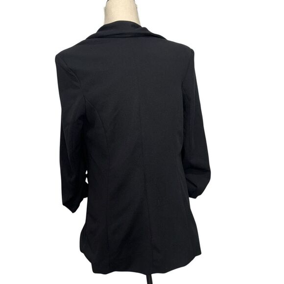 Boom Boom Jeans Black Lightweight Blazer 3/4 Quarter Sleeve Open Cardigan size M - Picture 7 of 10